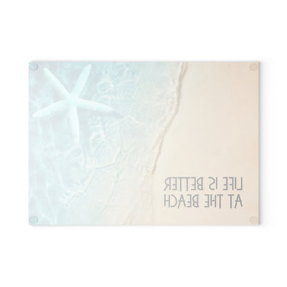 Beach Glass Cutting Board – “Life Is Better at the Beach”