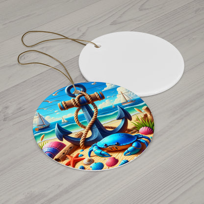 Coastal Anchor Ornament | Nautical Beach Christmas Decor