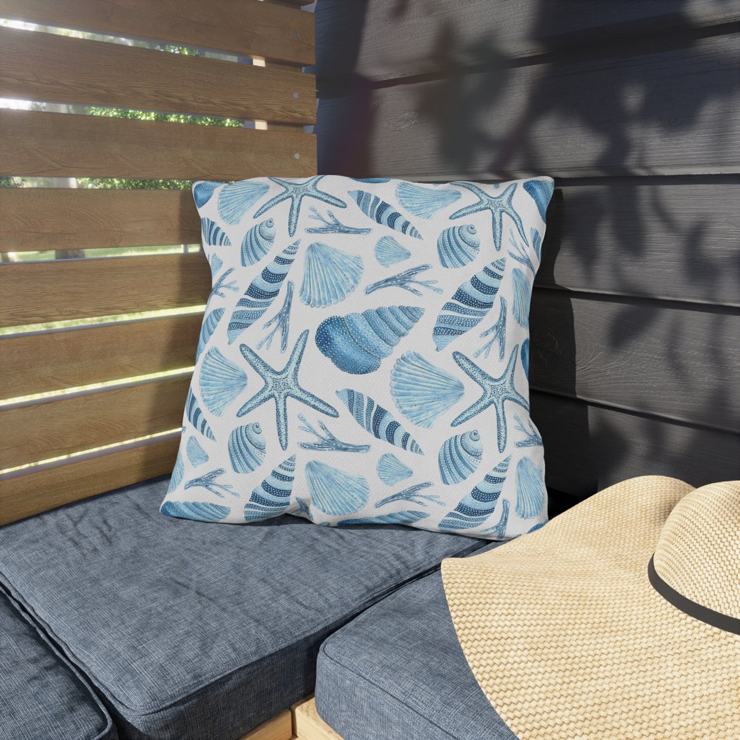 OUTDOOR PILLOWS:  SEA SHELL PATTERN