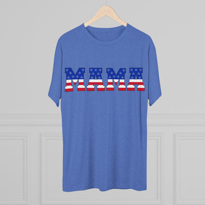 Get trendy with Royal Blue Patriotic Mama Tri-Blend Crew Tee - T-Shirt 