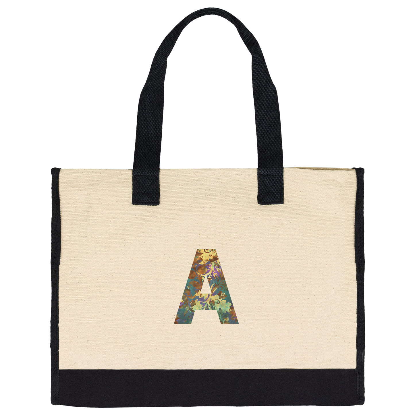 Personalized Initial Canvas Tote Bag