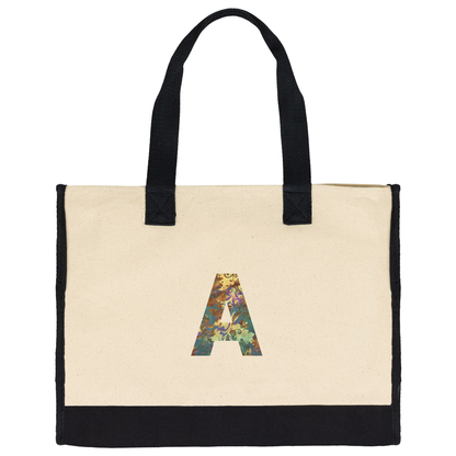 Personalized Initial Canvas Tote Bag