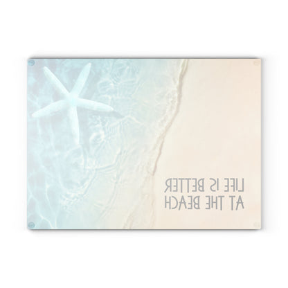 Beach Glass Cutting Board – “Life Is Better at the Beach”