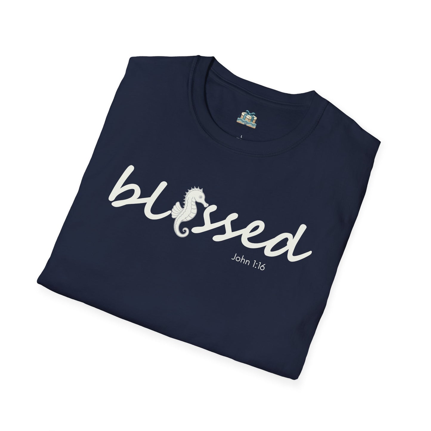 Blessed Seahorse Christian T-Shirt | Coastal Bible Verse Tee