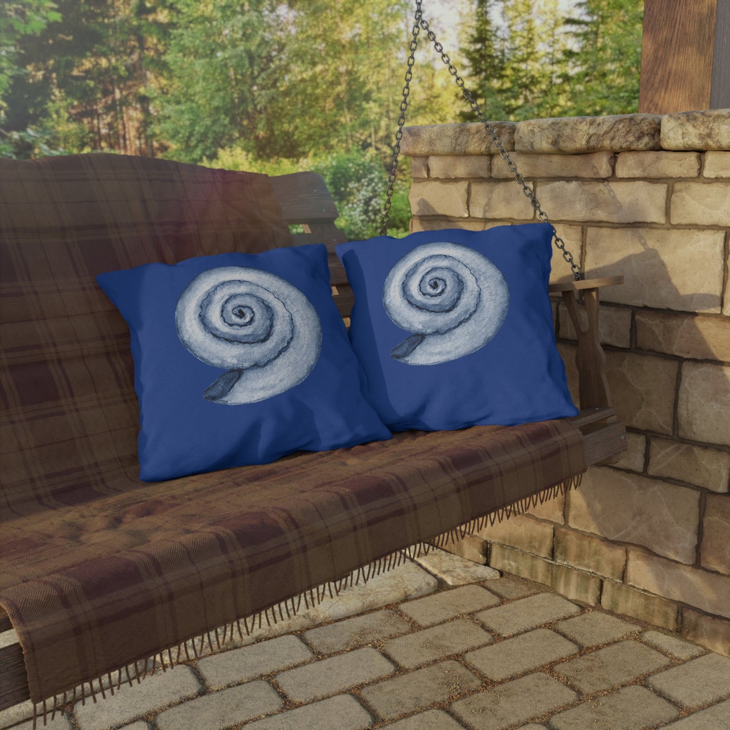 OUTDOOR PILLOW:  SNAIL SHELL DESIGN
