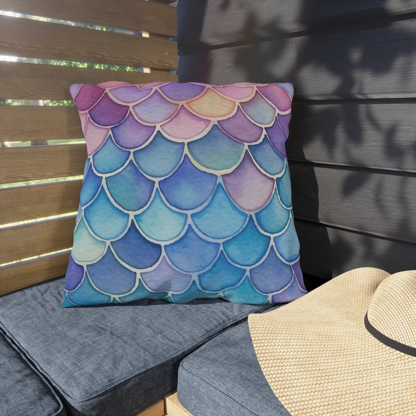 OUTDOOR PILLOWS:  MERMAID TAIL PATTERN