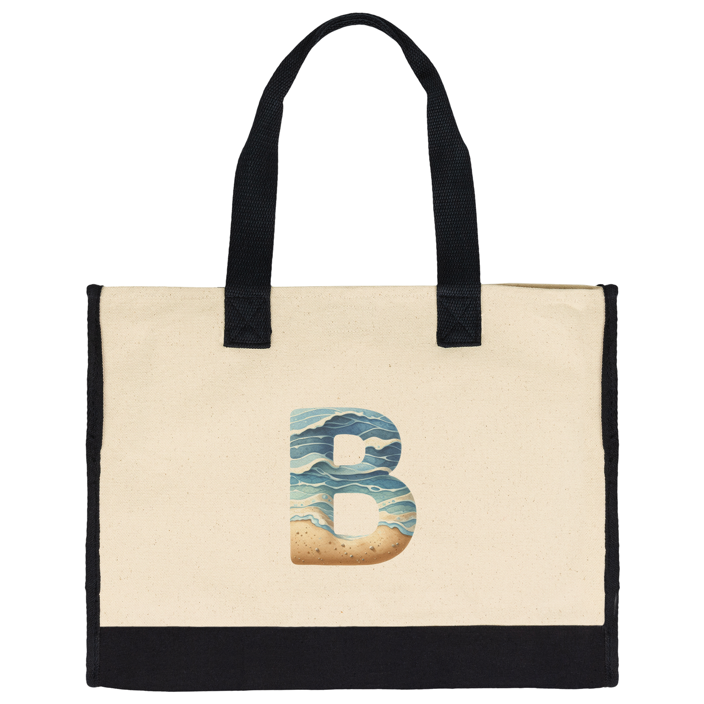 Personalized Initial Canvas Tote Bag