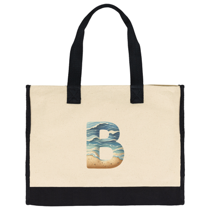 Personalized Initial Canvas Tote Bag