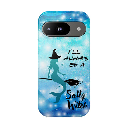 Protect your Google Pixel 9 with this Salty Witch Mermaid case. Dual layer, glossy finish, wireless charging ready. Fits many Pixel models.