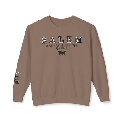 Salem, Massachusetts Est. 1629 Halloween Sweatshirt - Custom Design with Witch & Black Cat