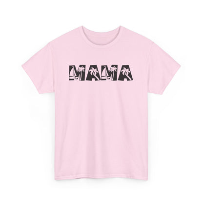 Vintage beach-style mom tee in soft coral pink