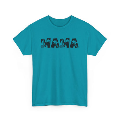 Heavy cotton shirt for moms with tropical lettering
