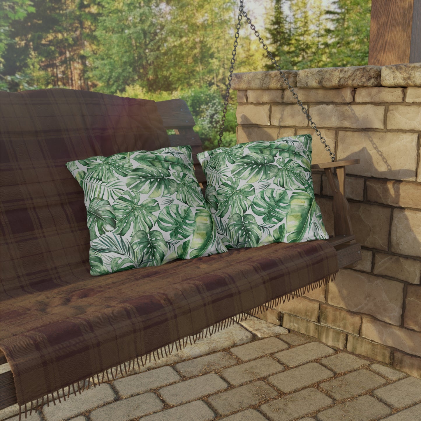 OUTDOOR PILLOWS:  PALM PATTERN