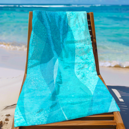 Luxurious quick-drying towel in shades of turquoise and aqua