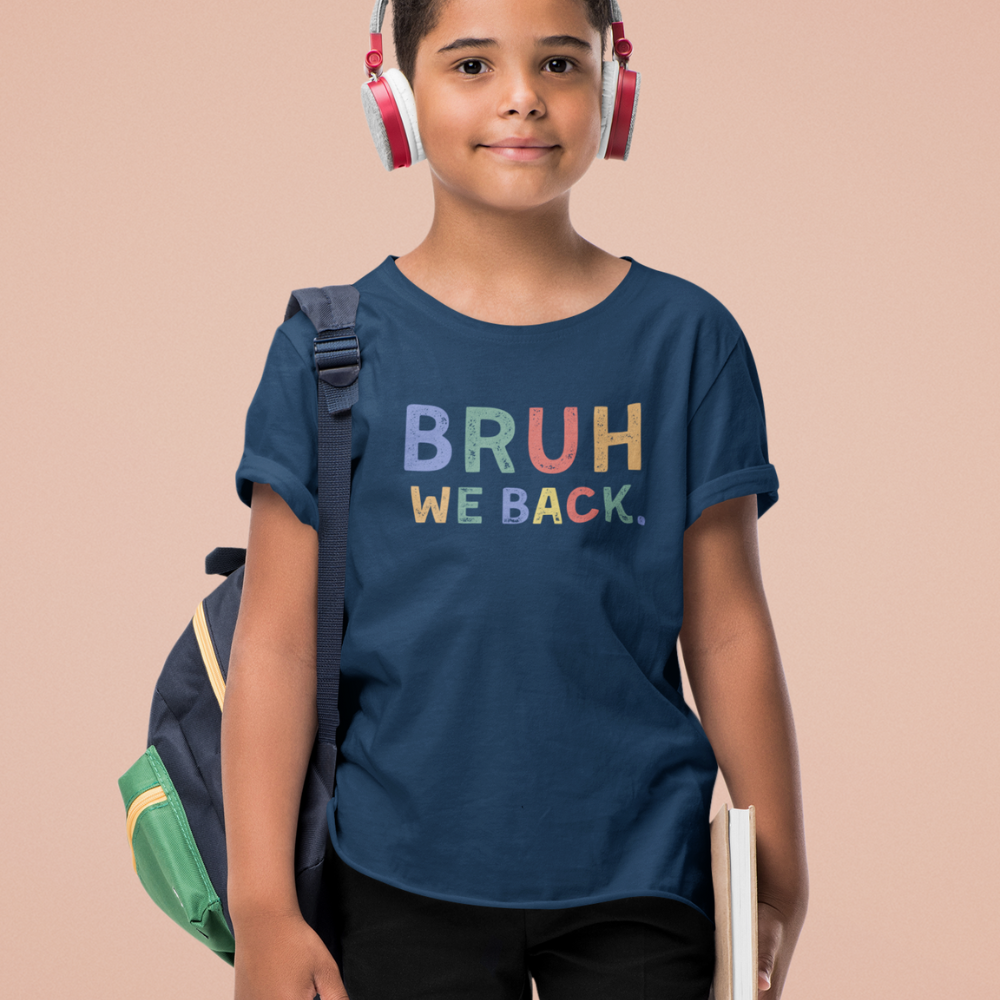 Get trendy with "Bruh We Back" Back to School T-Shirt - Unbelievably Soft Tri-Blend Fabric - T-Shirt available at Good Gift Company. Grab yours for $24.99 today!