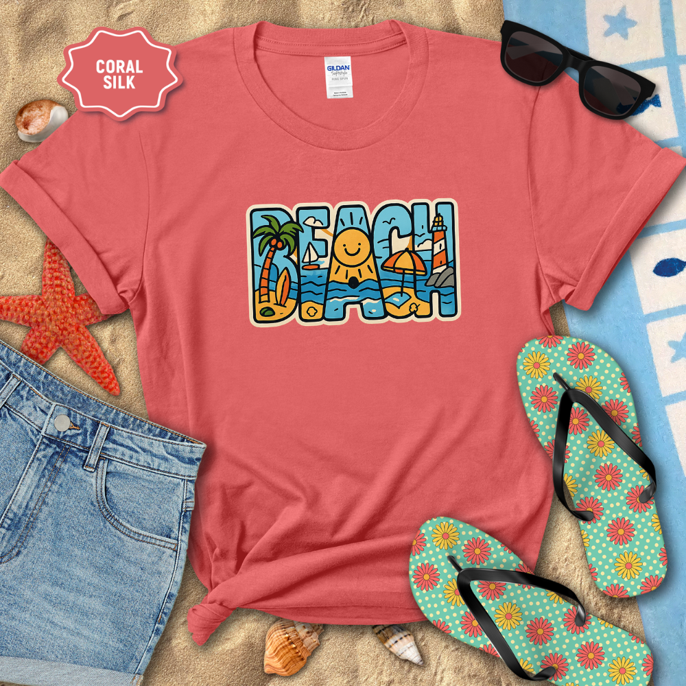 BEACH BLOCK DOODLE TEE