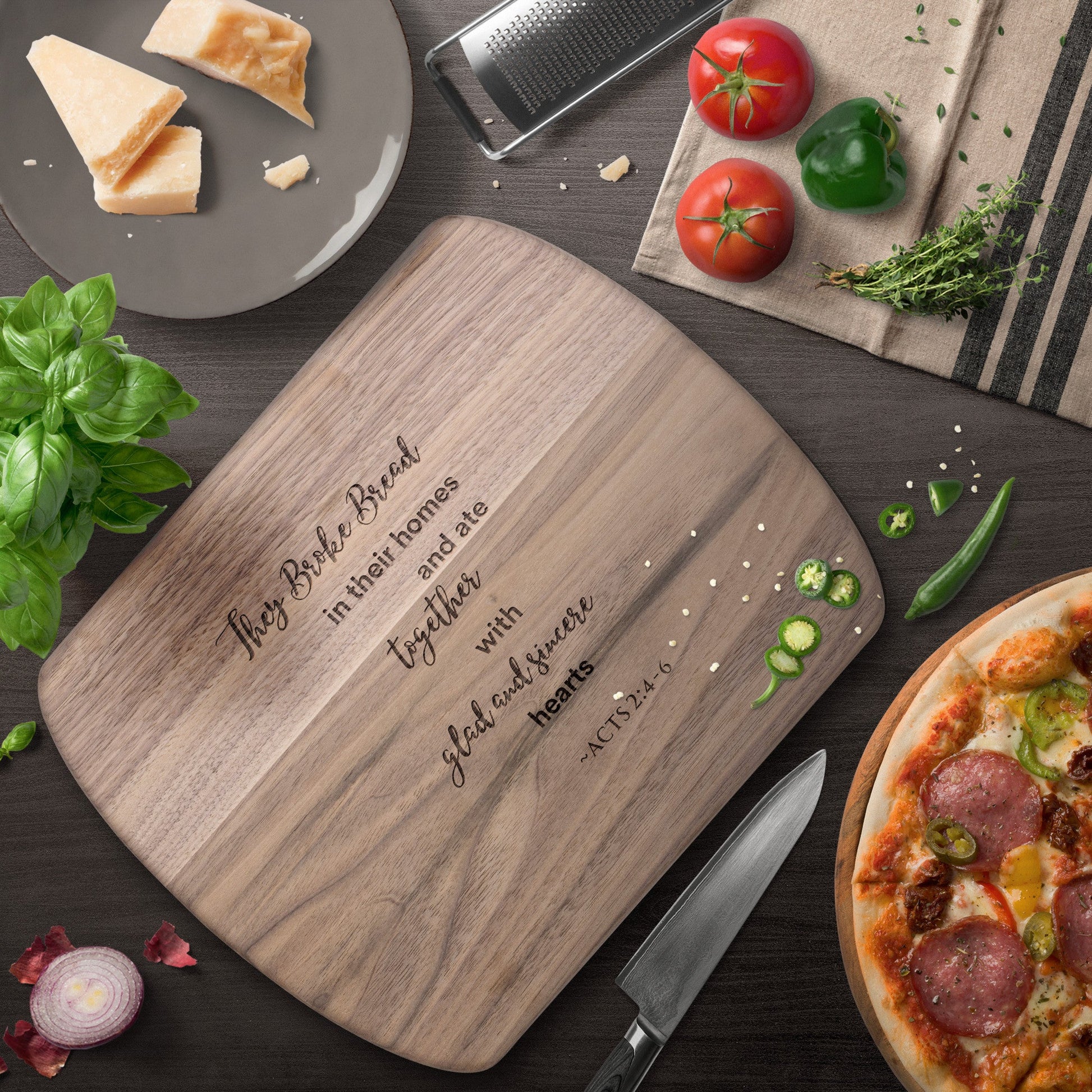 Get trendy with Cutting Bard with Acts 2:46 Scripture - Kitchenware available at Good Gift Company. Grab yours for $19.99 today!