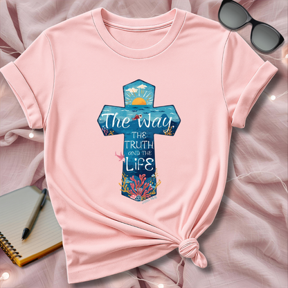 Coastal Christian Cross T-Shirt – The Way, The Truth, The Life