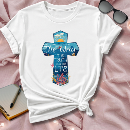 Coastal Christian Cross T-Shirt – The Way, The Truth, The Life