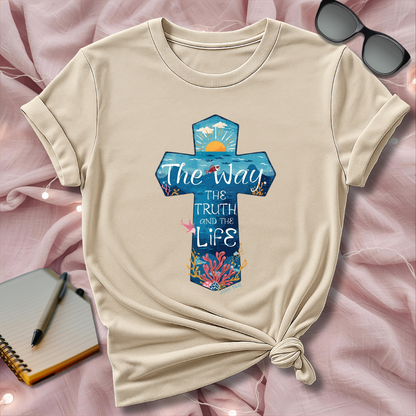 Coastal Christian Cross T-Shirt – The Way, The Truth, The Life
