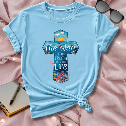 Coastal Christian Cross T-Shirt – The Way, The Truth, The Life