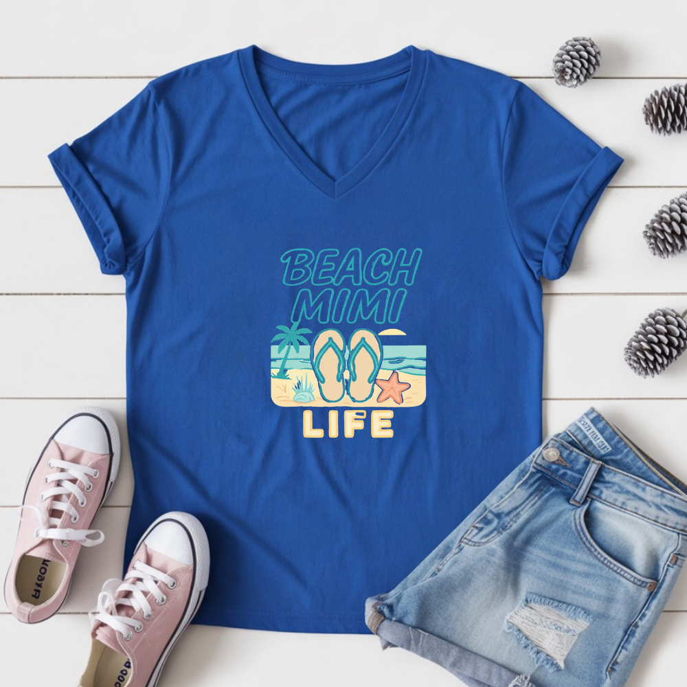 BEACH MIMI LIFE V-NECK TEE