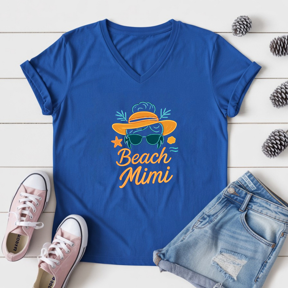 BEACH GRAMMIE HAT V-NECK TEE