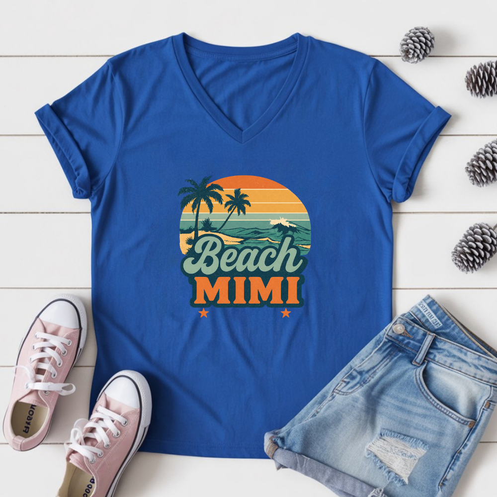 RETRO MIMI BEACH V-NECK TEE