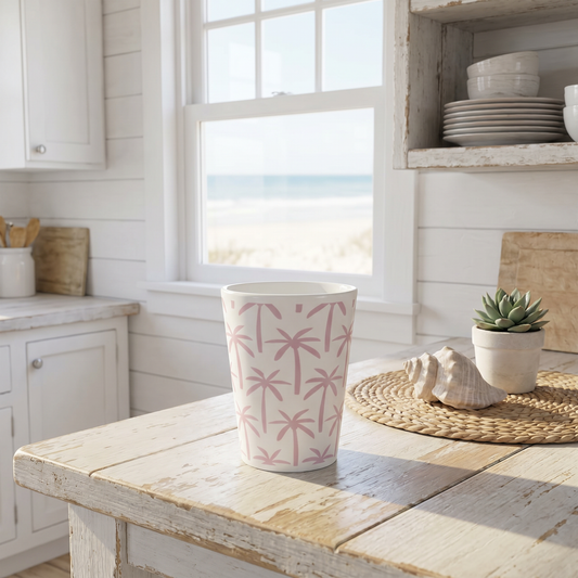 PINK PALM LATTE MUG