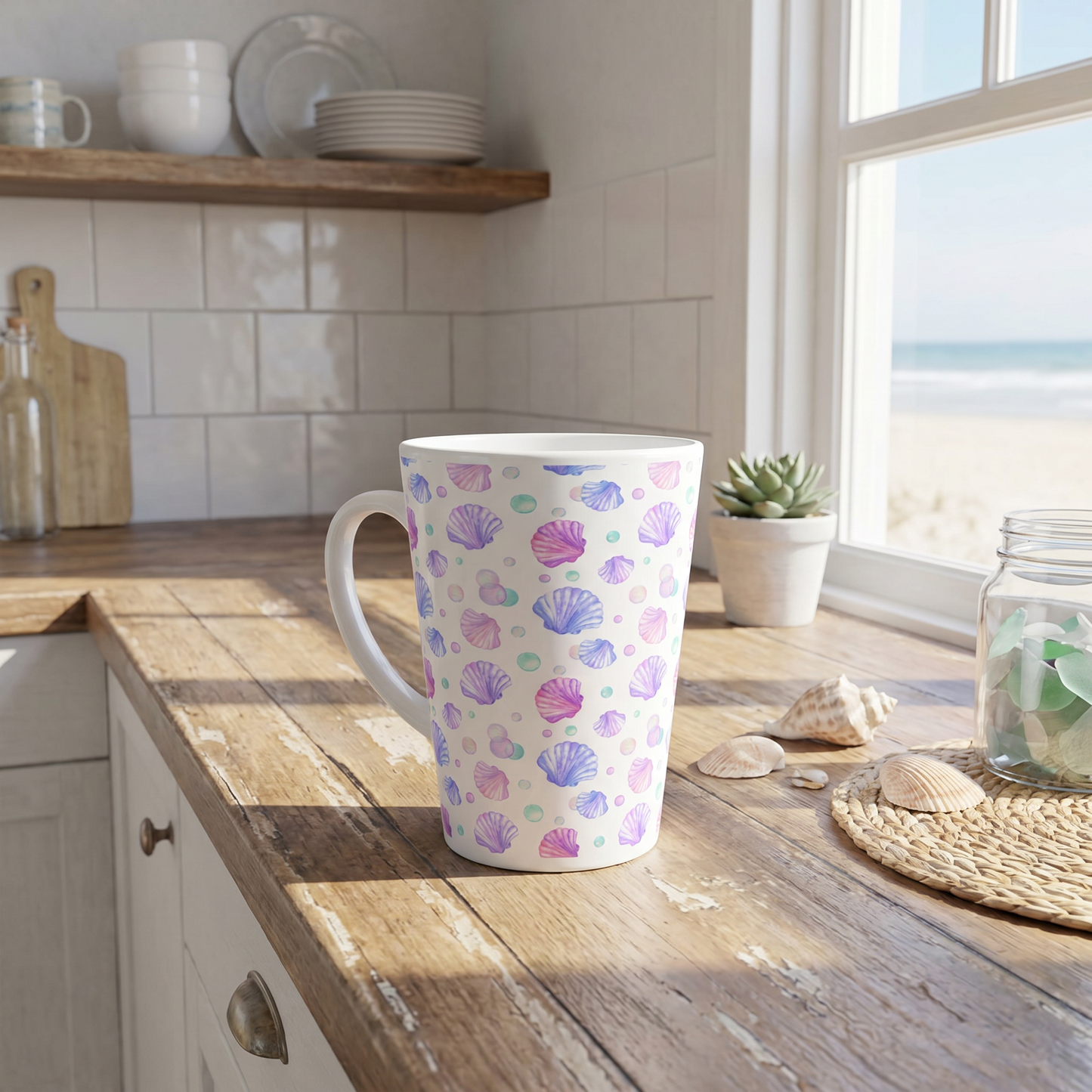 PINK SHELLS LATTE MUG