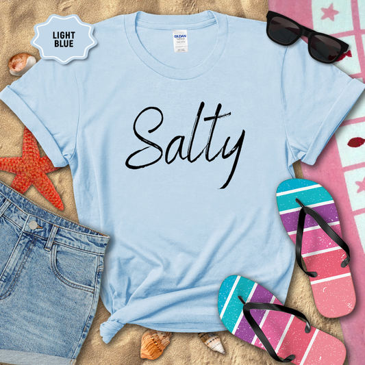 SALTY DISTRESSED SCRIPT TEE