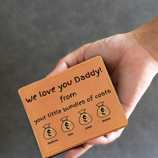 Brown leather bifold wallet gift idea for Father’s Day
