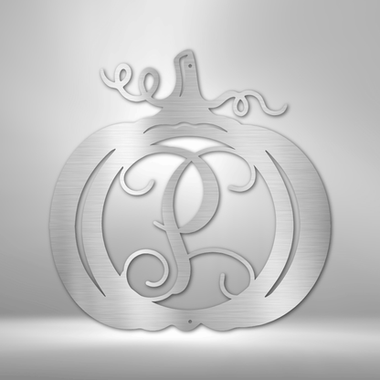 Decorative metal monogram on a metallic background