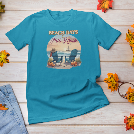 Beach Days Fall Haven Coastal T-Shirt – Autumn Beach Vibes