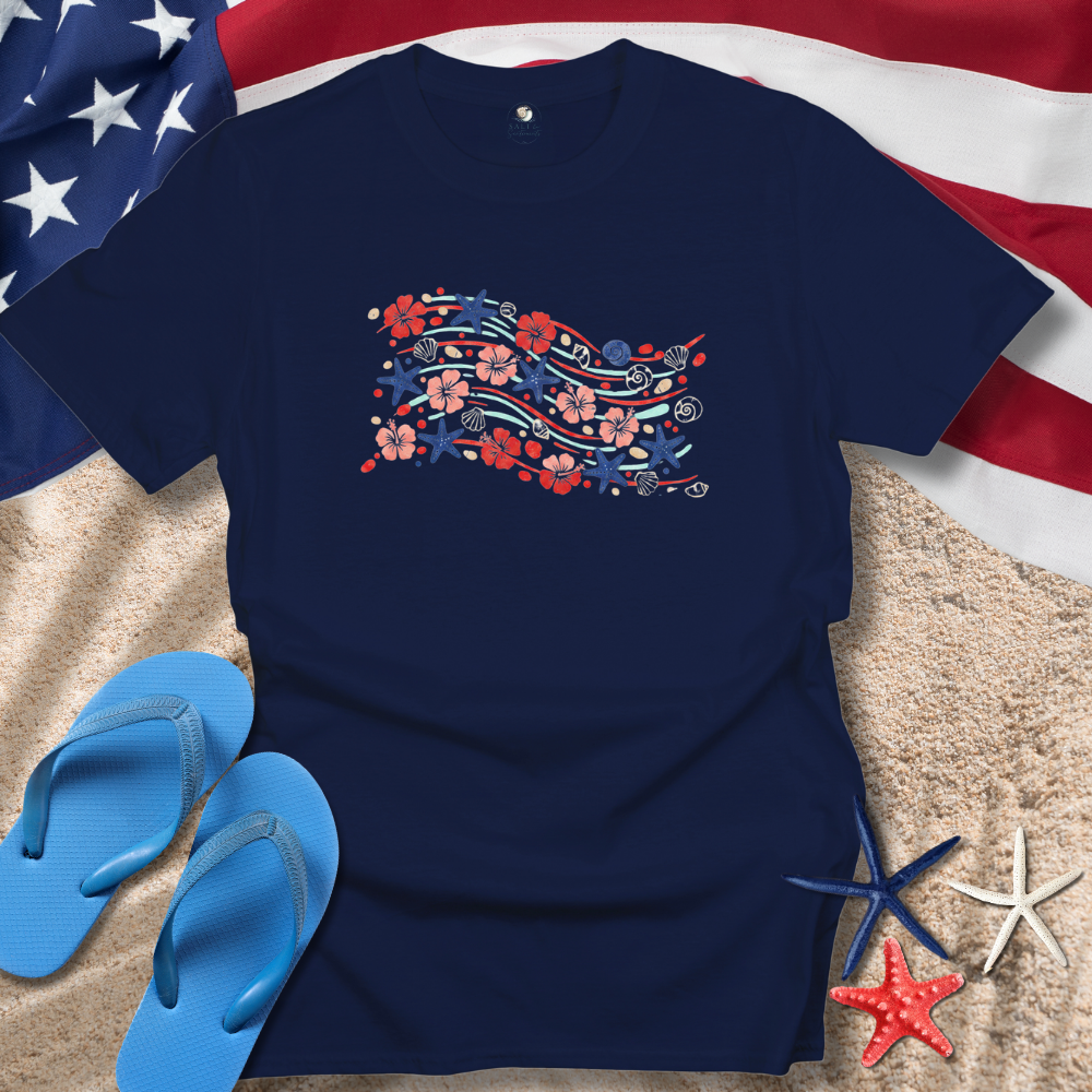 HIBISCUS, STARS & SHELLS TEE