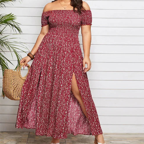 asual summer dress with wrinkle detailing and floral print

