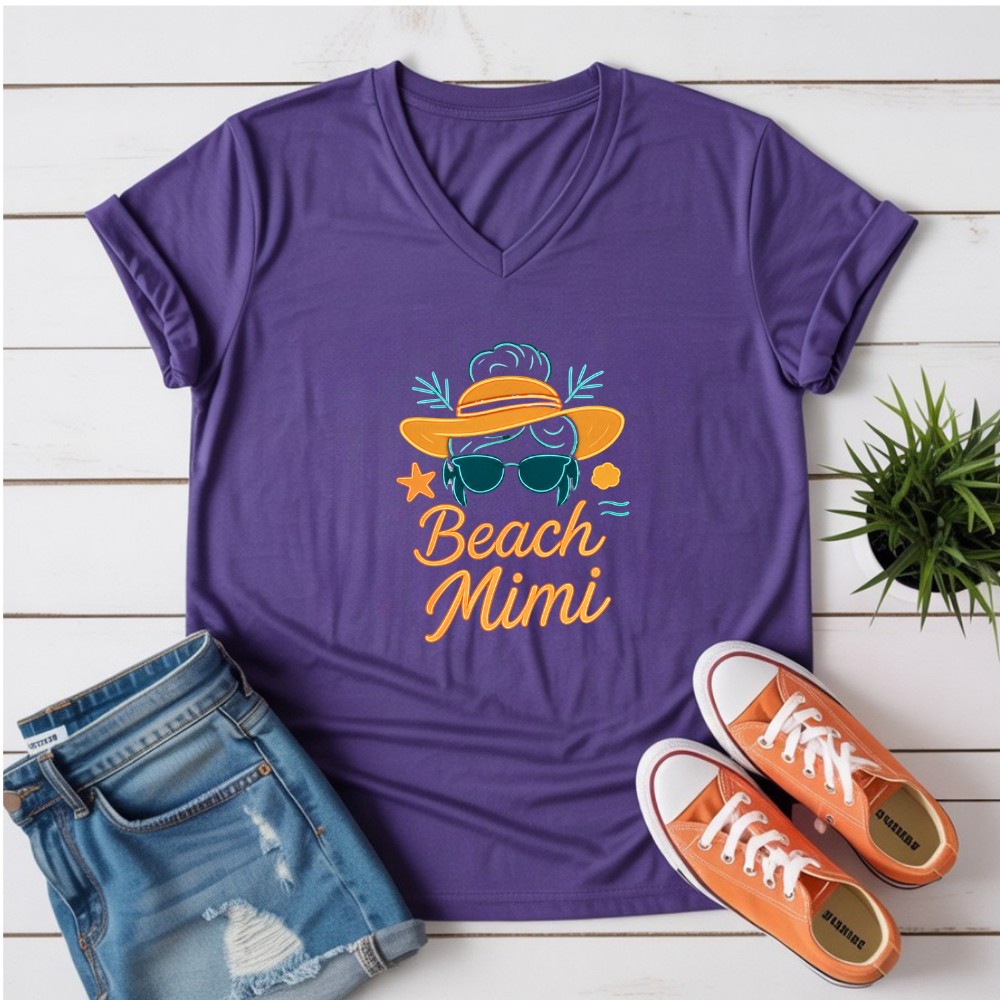 BEACH GRAMMIE HAT V-NECK TEE