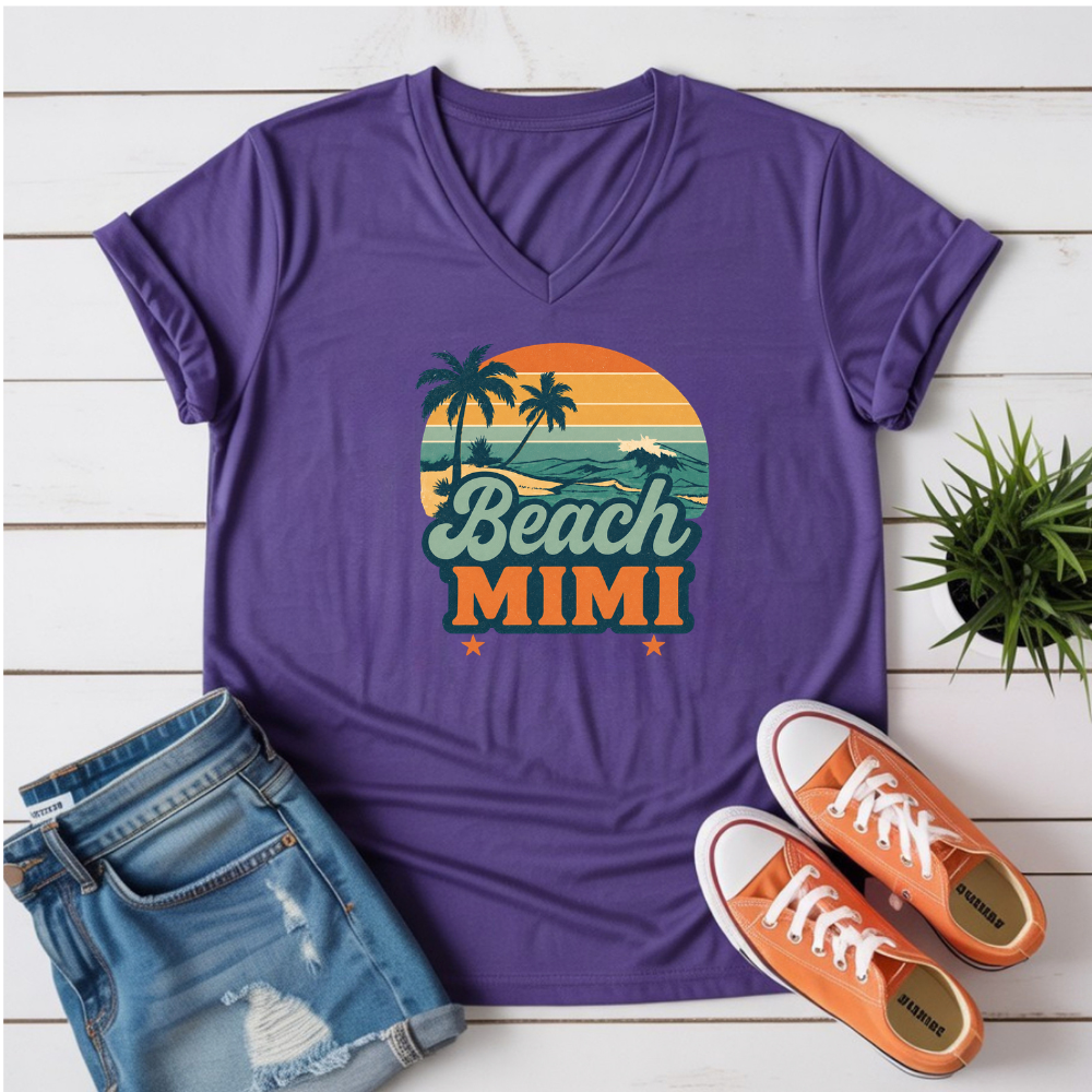 RETRO MIMI BEACH V-NECK TEE