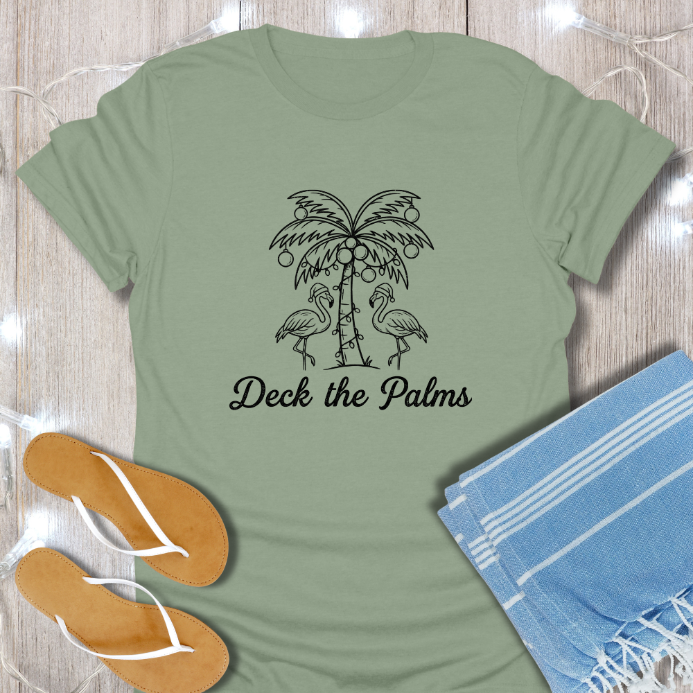 B/W DECK THE PALMS TEE