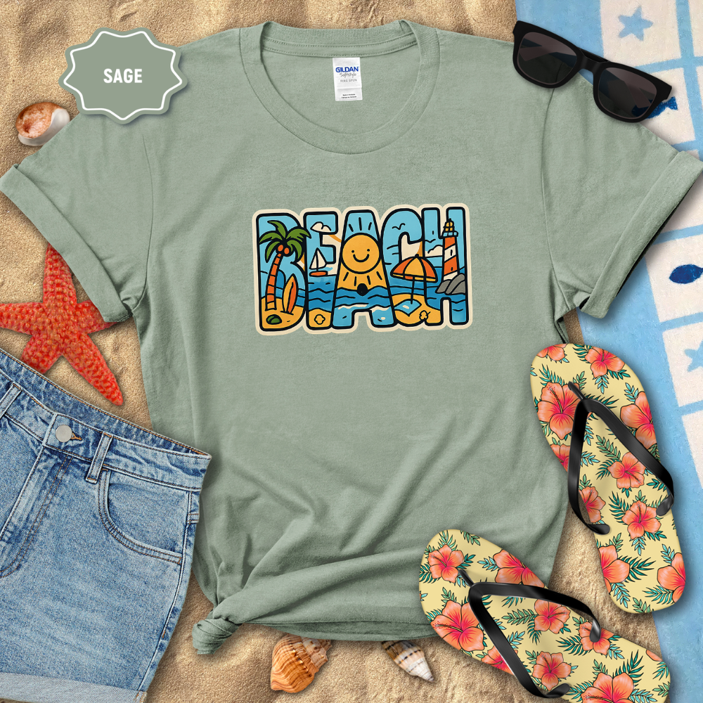 BEACH BLOCK DOODLE TEE