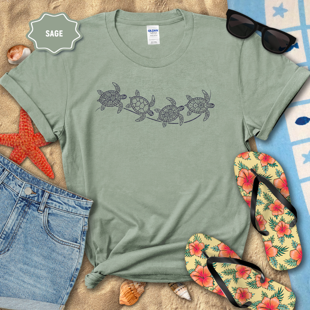 BLACKLINE TURTLES TEE