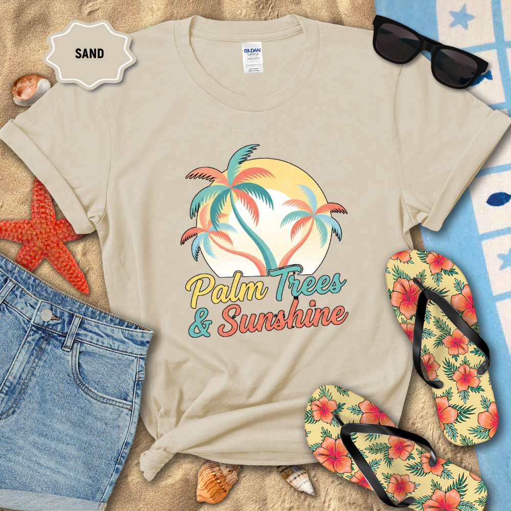 PALM TREES, BRIGHT SUNSHINE TEE
