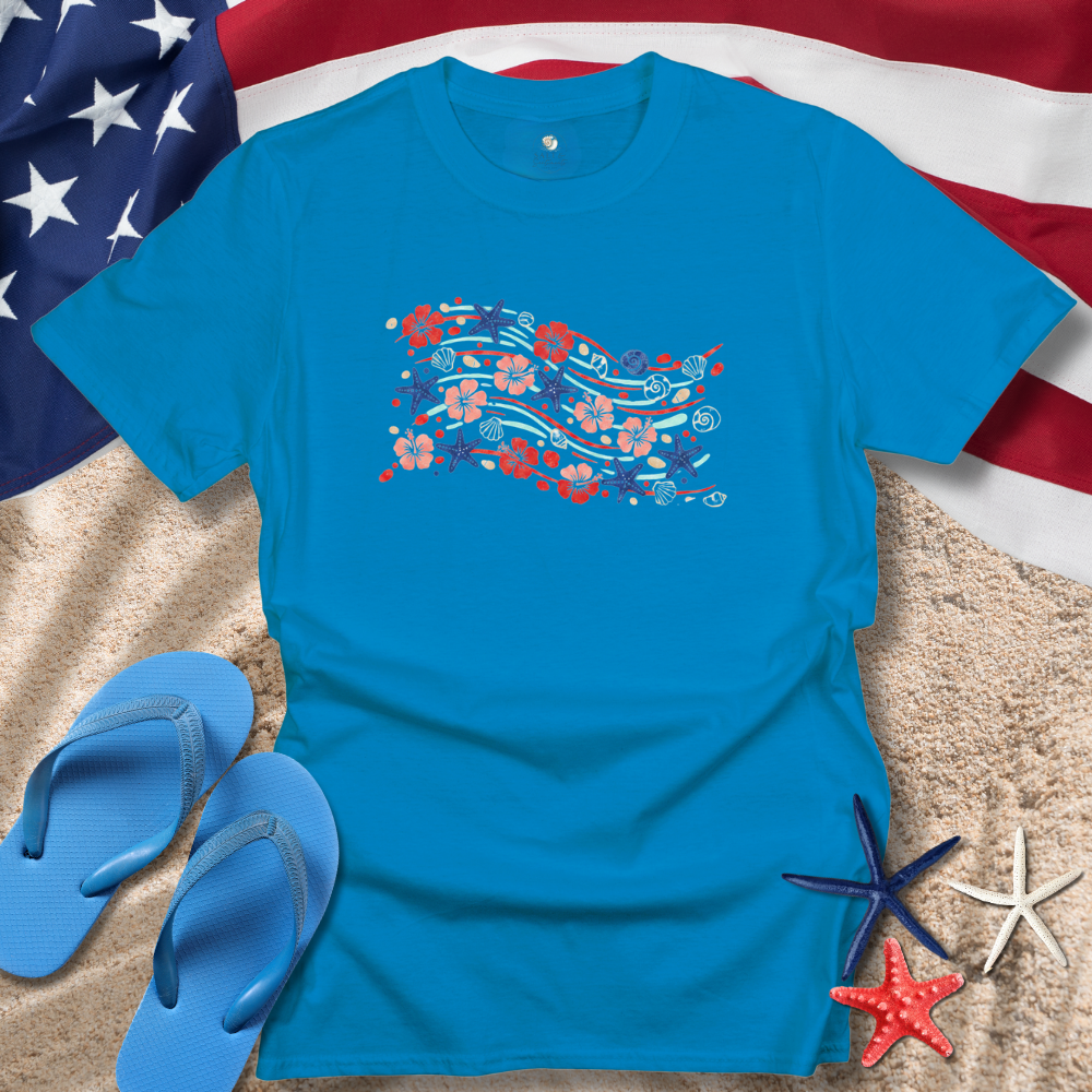 HIBISCUS, STARS & SHELLS TEE