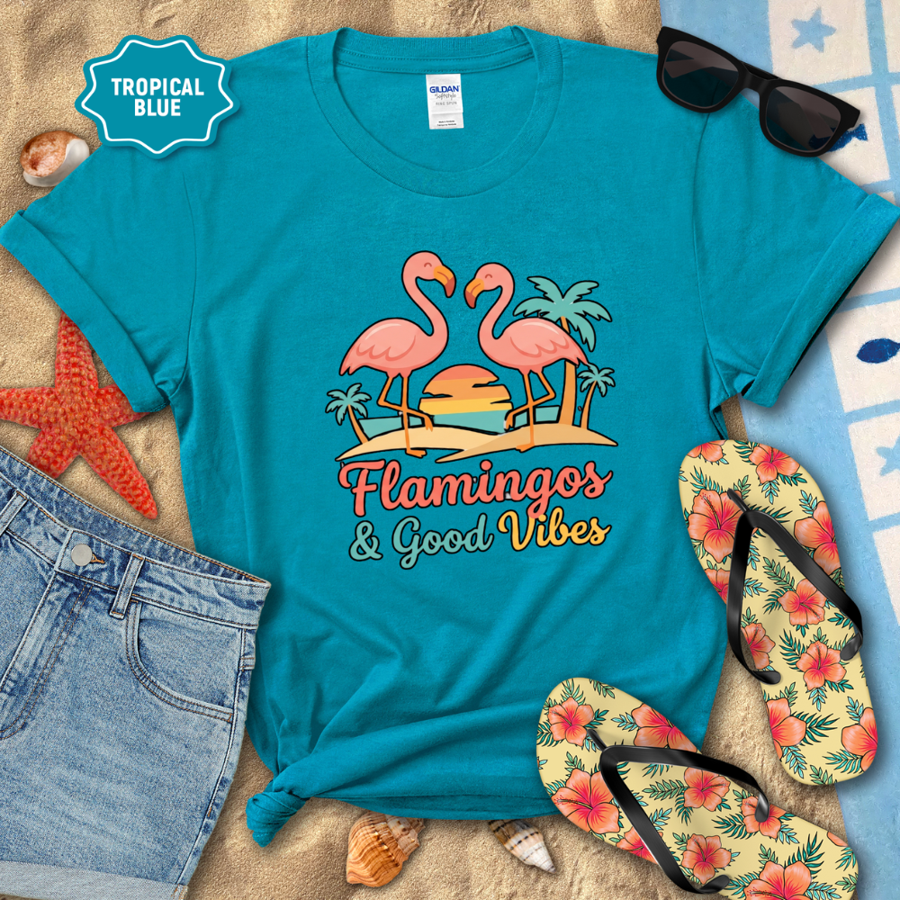FLAMINGOS & GOOD VIBES TEE
