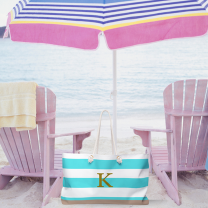 Personalized Oversized Beach Tote Bag – Custom Monogram