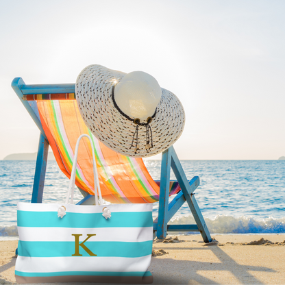 Personalized Oversized Beach Tote Bag – Custom Monogram