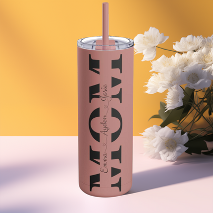 Custom MOM 20oz Tumbler with Kids’ Names – Matte Finish