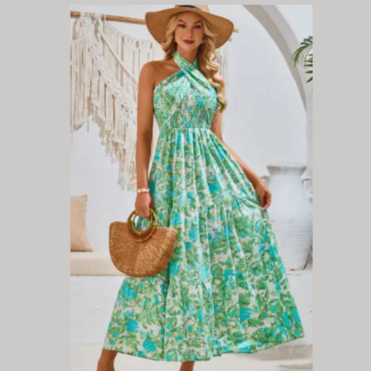 Summer floral sundress perfect for beach vacations