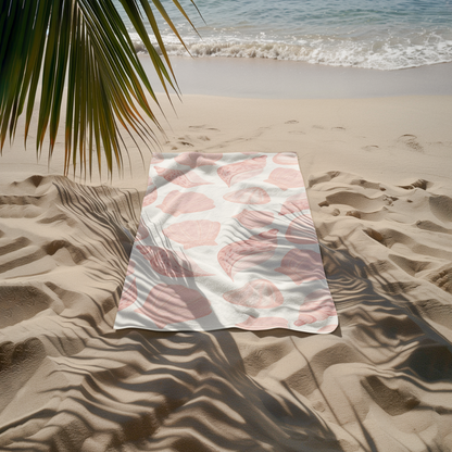 Minimalist seashell beach towel with sand-free and quick-dry fabric