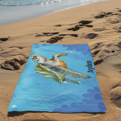 Bright and playful ocean-themed towel for children

